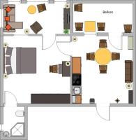 Apartamento de 1 dormitorio con balcón y vistas al mar