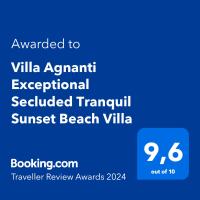 B&B Néa Dímmata - Villa Agnanti Exceptional Secluded Tranquil Sunset Beach Villa - Bed and Breakfast Néa Dímmata