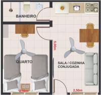 Ap Prático 09- 1 qto/2 camas, garagem inclusa - Ferienwohnung Cascavel