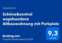 FeelsLikeHome - Schöne&zentral angebundene Altbauwohnung mit Parkplatz - Ferienwohnung