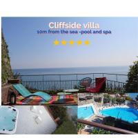 B&B Marina di Andora - Conca Verde c21- BEACH FRONT little villa- POOL, private JACUZZI sea view - Bed and Breakfast Marina di Andora