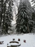 Log Cabin at Rainier Lodge (0.4 miles from entrance)