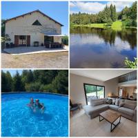 "Le petit bonheur" Gîte van 4 tot 12 personen met privé vijver van 2Ha - Ferienwohnung Maisonnais-sur-Tardoire