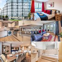 B&B Woking - Spacious 2 Bed 2 Bath Apartment, Near Train Station, FREE Parking By REDWOOD STAYS - Bed and Breakfast Woking