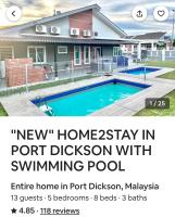 PD Swimming Pool 5 ROOM Homestay - Bed and Breakfast Port Dickson