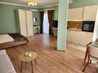 Estudio con cama extragrande y sofá cama