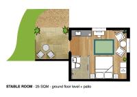 Kamer met Kingsize Bed en Uitzicht op de Tuin