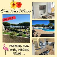 Studio vue port, belle terrasse, piscine - B&B