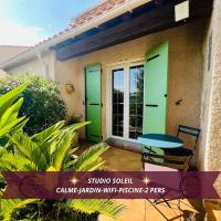 Studio Soleil - Piscine, Parking, Jardin, Calme, Wifi, 2 personnes - Ferienwohnung