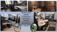2CH 4pers matelas M de Forme Kitchenette SDB WC au calme côté jardin - B&B