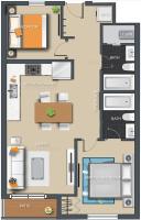 Two-Bedroom Apartment with Mountain View