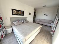 Estudio con cama extragrande y sofá cama