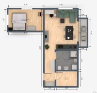 Apartamento de 1 dormitorio