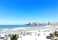 Apartamento Frente ao Mar na Praia das Pitangueiras - Ar Condicionado - 6 Pessoas - Chambres d'hôtes Guarujá