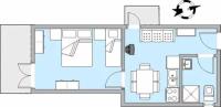 Apartamento de 1 dormitorio