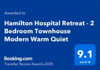 Hamilton Hospital Retreat - 2 Bedroom Townhouse Modern Warm Quiet - Chambres d'hôtes Hamilton