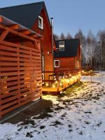 Gawra Nad Jeziorem - całoroczne domki nad jeziorem z balią, jacuzzi i sauną, Kaszuby - Chambres d'hôtes Sobącz