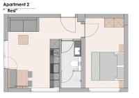 Appartement met 1 Slaapkamer en Badkamer