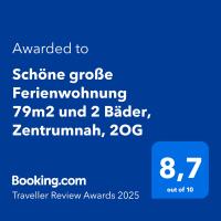 Schöne große Ferienwohnung 79m2 und 2 Bäder, Zentrumnah, 2OG - Chambres d’hôtes Erfurt