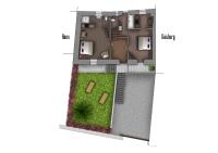 Studio mit Gartenblick