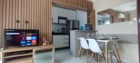 Apê Pé na Areia, Vista Mar com Varanda Gourmet e Wi-Fi Rápido - Caiçara Praia Grande - Ferienwohnung Praia Grande