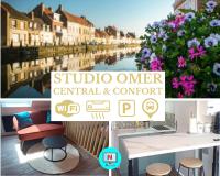 NOUVEAU STUDIO OMER - Netflix & Clim - Centre Ville Transports - Idéal PRO ou COUPLE - Cosy & Confort - OFFRE SPÉCIALE - B&B Saint-Omer