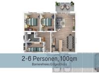 Ferienhaus Höckelheim - Savanna Lodge - barrierefrei - 3 Schlafzimmer-bis 6 Gäste - nahe Göttingen - 100 qm - Babies reisen gratis - Terrasse, Garten & Grill - vollausgestattete Küche mit Spülmaschine - Klimaanlage, Fußbodenheizung & Raffstores - Chambres d'hôtes Northeim