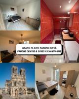 Grand T3 avec parking privé, centre & caves à champagne - B&B Reims