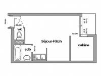 Studio cabine 4 pers, Animaux admis, Pied des pistes - FR-1-340-106 - B&B Chamrousse