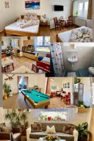 Dreibettzimmer mit Gartenblick