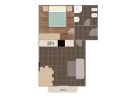 Appartamento con 1 Camera da Letto e Balcone