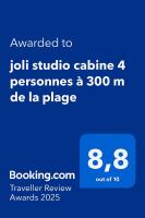 joli studio cabine 4 personnes à 300 m de la plage - Chambres d’hôtes Argelès-sur-Mer