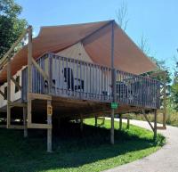 Sensational Tented Cabin Nestled Amidst Trees and Fire Pit Provided in Logan, Ohio - B&B Logan