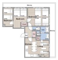 Namba Kuromon House 701 - Bed and Breakfast Osaka