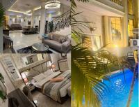 modern villa with coverable warm pool sheik zayed compound - Chambres d’hôtes Ash Shaykh Zuwayd