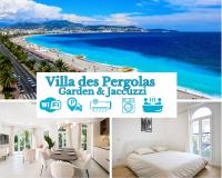 VILLA DES PERGOLAS 12 Pers-Parking-Jardin -JACUZZI - arrét TRAM , 5 min plages , - B&B Niza