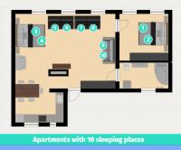 Apartamento de 1 dormitorio con chimenea 