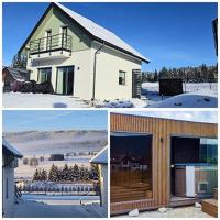All Season Lasówka - Klimatyzowana Willa do 10 osób z widokiem na góry, Sauna opalana drewnem, Jacuzzi 4km do Zieleniec SKI Arena - Chambres d'hôtes Lasówka