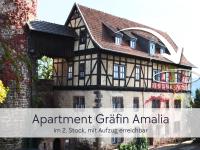 Amalias Burgwohnung - stilvolles Apartment mit Aufzug & Garten in der Hinterburg Schlitz - 2 Schlafzimmer, Parkplatz, Historisches Flair für Paare & Ruhesuchende - Chambres d'hôtes Schlitz
