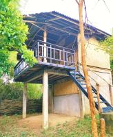 Cabaña con cama grande