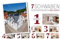 7SCHWABEN - 7 vollausgestattete Wohnungen unter einem Dach mitten in Bad Urach - Küche - Bad - WLAN - Waschmaschine - kostenloses Parken - E-Bike-Garage mit Ladestation - Altstadt, Bus, Bahn, E-Ladestation unter 5 Min - barrierefrei - rollstuhlgerecht - B&B Bad Urach