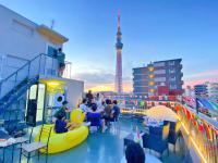 Skytree車站徒步5分 Tokyo東京夜景 機場直達 帶廚房 洗衣機 電梯大樓D - B&B Tokyo