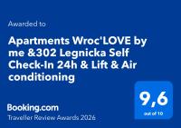 Apartments Wroc'LOVE by me &302 Legnicka Self Check-In 24h & Lift & Air conditioning - Chambres d'hôtes Wrocław