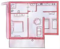 Standard Apartment mit 2 Schlafzimmern