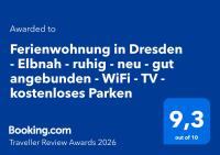 Ferienwohnung in Dresden - Elbnah - ruhig - neu - gut angebunden - WiFi - TV -kostenloses Parken - Chambres d'hôtes Dresde