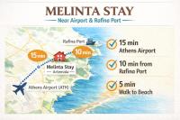 Melinta Stay - Apartment near Athens Airport & Rafina Port - Chambres d'hôtes Artémida
