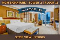 Luxury MGM Signature Studio 11th Floor Strip View No Resort Fee Sleeps 4 - B&B Las Vegas