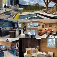 Chalet PLUME D'EAU - jacuzzi, piscine et pétanque - Chambres d’hôtes Gerbépal