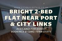 Bright 2-Bed Flat near Port & City Links - Bed and Breakfast Southampton