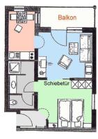 Apartment mit Balkon